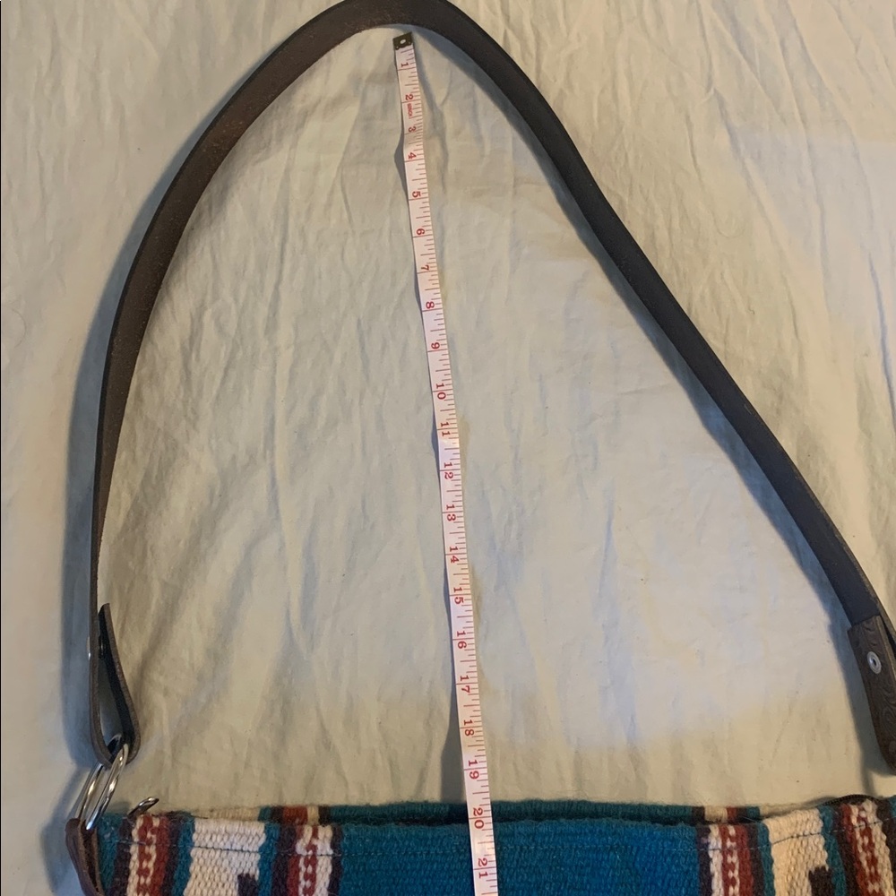 Southwestern Fringe Shoulder or crossbody bag with tooled strap - Picture 10 of 11